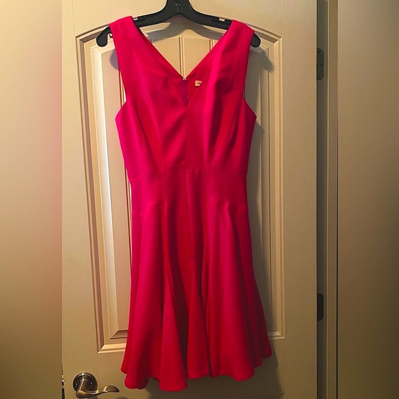 Rebecca Taylor Hot Pink Fit & Flare Mini Dress 4 - Picture 4 of 6